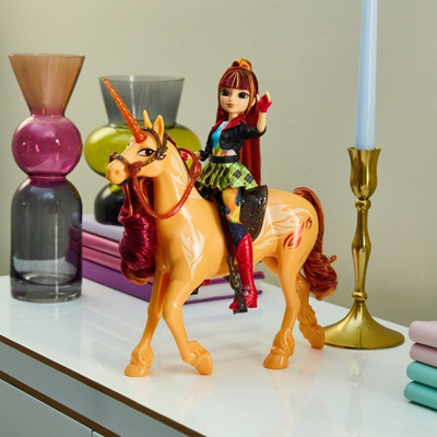Kukull Unicorn Academy Valentina, 24 cm, me pasqyrë, shumëngjyrëshe
