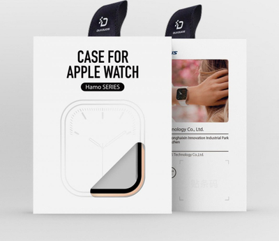 Etui orë Dux Ducis Hamo për Apple Watch 7 45mm, PC, me xham, rozë