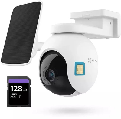 Kamerë sigurie të jashtme Ezviz EB8 Pro 4G Kit, 4K, WiFi 4G, e bardhë