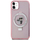 Mbrojtëse telefoni Karl Lagerfeld Ring Stand Karl &amp; Choupette MagSafe për iPhone 11 Xr 6.1", me unazë standi, rozë