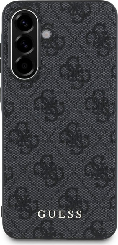 Mbulesë telefoni Guess 4G Metal Logo për Samsung Galaxy A36, TPU PC, lëkurë ekologjike, e zezë
