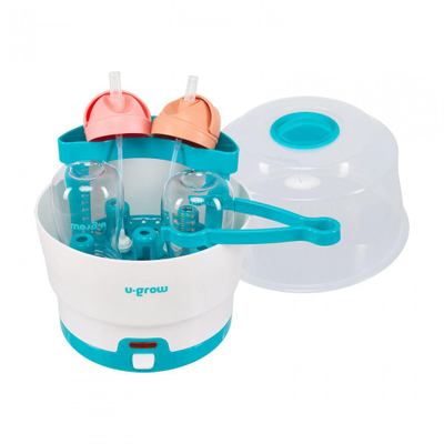 Sterilizues biberonash U-Grow, për 6 biberona, plastik, i bardhë