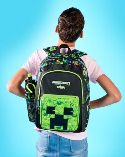 Çantë shkolle Promax Minecraft, 40x32x20cm, zezë/gjelbër