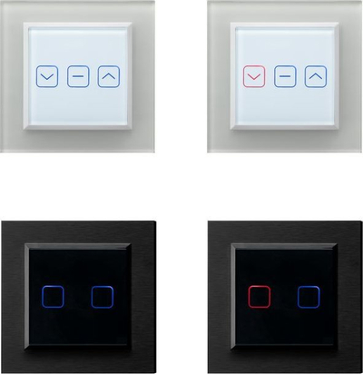 Çelës prekjeje Sonata Touch për roleta, panel xhami, ndriçim LED, i zi