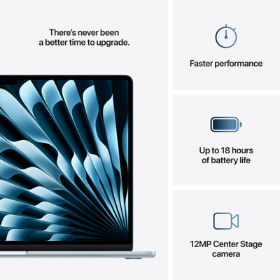 Apple MacBook Air, 15.3", M4 10-core, 16GB, 512GB SSD, 10-core GPU, Sky Blue