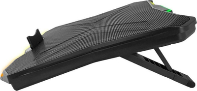 Stendë ftohëse për laptop Esperanza Gaming RGB XALOK EGC110, ventilator i qetë, ndriçim RGB, e zezë