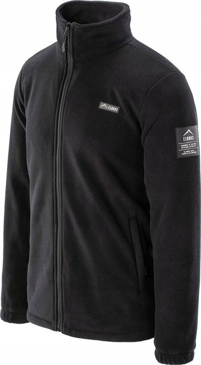 Bluzë fleece për meshkuj Elbrus Fadey II, 100% poliester, me zinxhir të plotë, e zezë