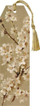 Shënues libri Bookmark With Almond Tree Ribbon, karton, me shirit të artë, bezhë