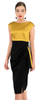 Fustan Closet London Closet Draped Skirt Pencil Dress Mustard, i verdhë/zi, S