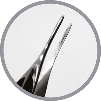 Pincetë profesionale Podoland Tweezers S, metalike, për pedikyr, argjendtë