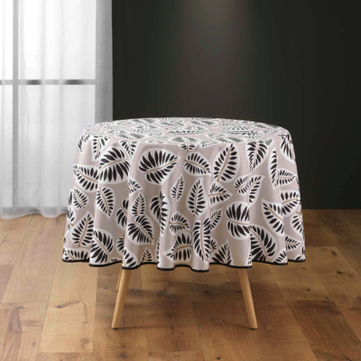 Mbulesë tavoline e rrumbullakët Leaves, 180 cm, material kundër njollave, me gjethe