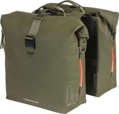 Çanta anësore biçiklete Basil Soho, 41L, Nordlicht LED, jeshile
