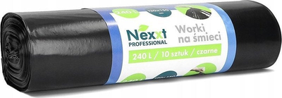 Qese plehrash Nexxt Professional, 240L, LDPE, 10 copë, të zeza