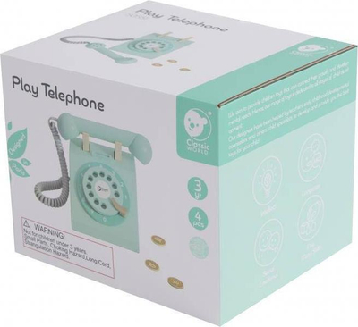 Telefon lodër druri Classic World Play Telephone, stil retro, 3+, mente