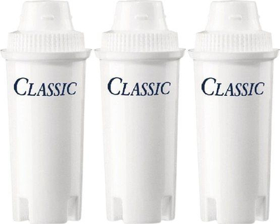Fishek për ujë Brita Classic, 3 copë, të bardhë