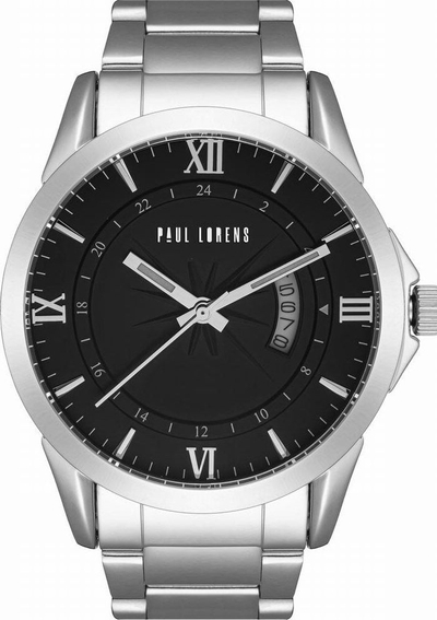 Ora dore Paul Lorens PL3844B3-1C1, mekanizëm quartz, për meshkuj, e zezë