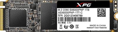 Disk SSD ADATA XPG SX6000 Pro, 1 TB M.2 2280 PCI-E, x4 Gen3 NVMe