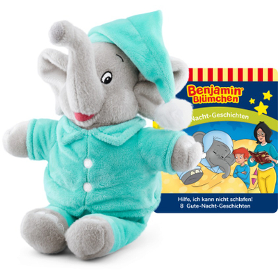 Lodër pelushi Tonies Benjamin Blümchen Good Night Stories, 8 tregime audio, për Toniebox, jeshile e çelët