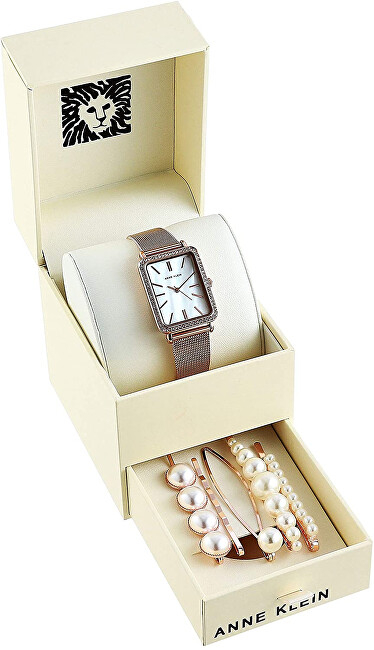 Set orë dore & kapëse për flokë Anne Klein AK / 3642RGST