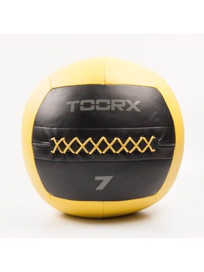 Top Wall Ball Toorx, 7 kg, 35 cm, i verdhë me të zi