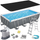 Pishinë kornizë Bestway Power Steel 549x274x122 cm, me pompë filtruese, me shkallë, gri