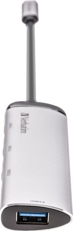 Hub USB C Verbatim Multiport, 4 porta USB 3.2 Gen 1, metalik