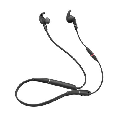 Kufje Jabra Evolve 65E MS, pa tela, me mikrofon, të zeza