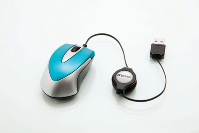 Maus Verbatim GO, me kabllo, USB, i bardhë dhe i kaltërt
