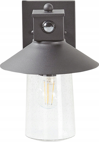 Lampë muri për jashtë GOODIE, me sensor lëvizje, IP44, e zezë