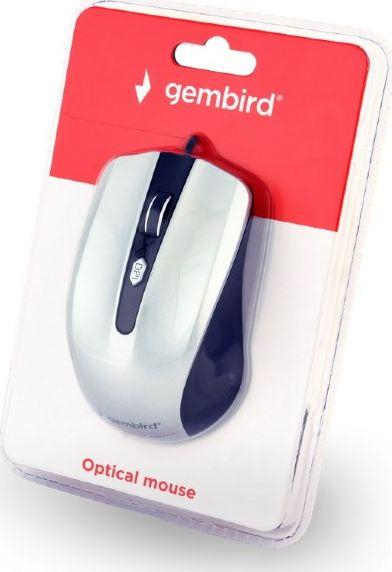 Maus Gembird MUS-4B-01-BS, me kabllo, USB, i bardhë dhe i zi