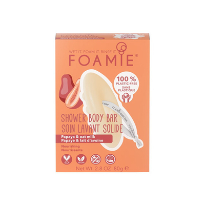 Foamie Shower Body Bar, Papaya & Oat Milk, 80 g