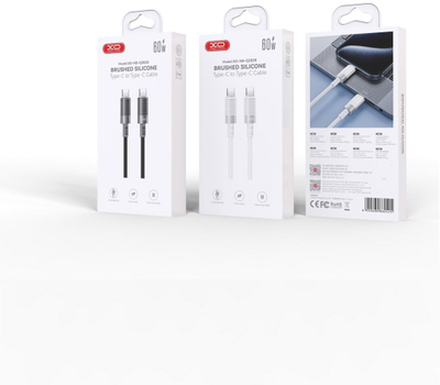 Kabllo karikimi XO NB-Q282A, USB-C në USB-C, 1m, 27W, e bardhë