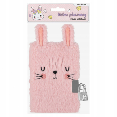 Ditari Starpak Kolonotes Plus A6 Rabbit, kapak pelushi, me çelës, rozë