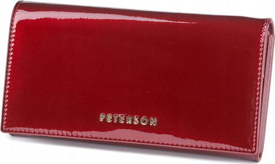 Portofol për gra Peterson, lëkurë natyrale, RFID, i kuq