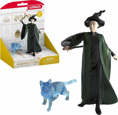 Figurë për koleksion Harry Potter Professor McGonagall &amp; Patronus, Minerva me mace, shumëngjyrëshe