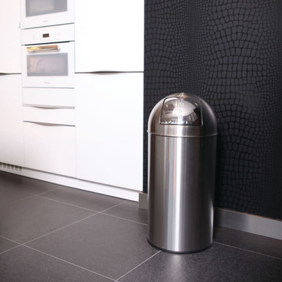Kosh plehrash Wenko Push, 40L, inoks, ngjyrë argjendtë