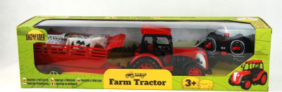 Lodër traktor me rimorkio Dromader 02940, me telekomandë, plastikë, i kaltër