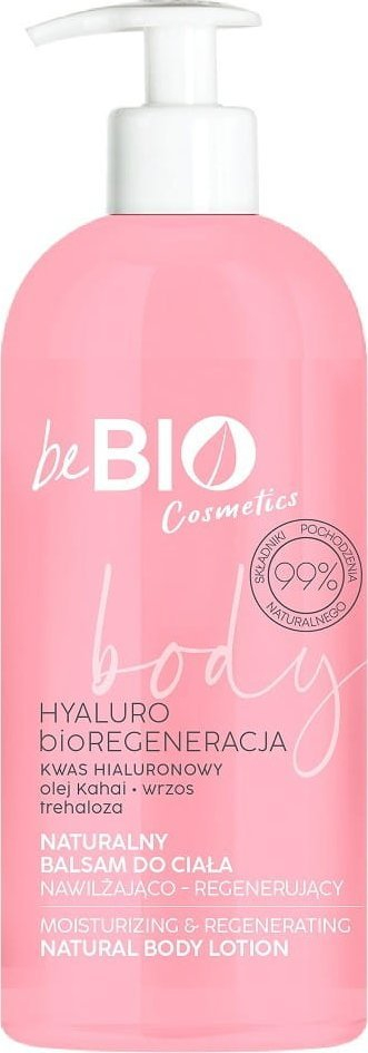 Балзам за тело BeBIO Hyaluro Bio Regenerating, хидратантен, 350 ml, розова
