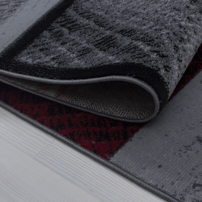 Tapet Ayyildiz Carpet Tile, polipropileni, dizajn patchwork, gri me të kuqe