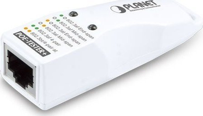 Testues PoE Planet PoE-TESTER+, IEEE 802.3bt/at/af, portë RJ45, i bardhë