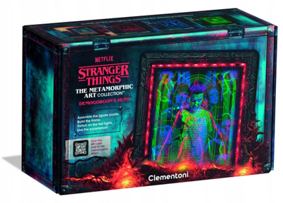 Puzzle Clementoni Stranger Things Metamorphic Art, 520 copë, me dritë LED, shumëngjyrëshe
