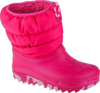 Çizme dimërore për kalamaj Crocs Classic Neo Puff Boot Kids, të ngrohta, nr 37/38, rozë