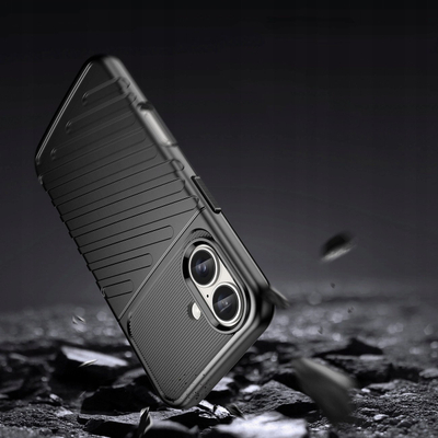 Maskë silikoni Thunder për iPhone 16 Plus, e hollë, që s’rrëshqet, e zezë