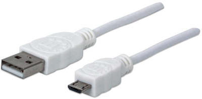 Kabllo USB Manhattan 326568, USB A në microUSB, 0.6 m, e bardhë