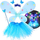 Kostum zanë fluture për goca United Kingdom PTP04805, me LED, blu me shkëlqim