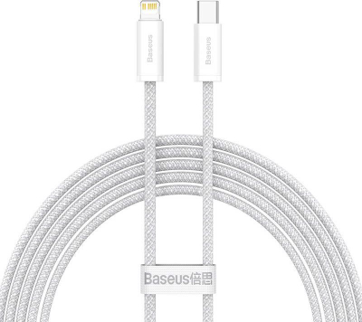 Kabllo USB Baseus USB C në Lightning, 2 m, 20 W, e bardhë