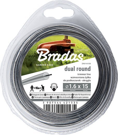Linjë prerëse trimmeri Bradas Ripper Dual, 2.4mm, 15m, portokalli