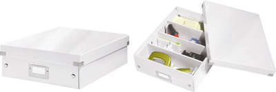Kuti organizuese Leitz Click & Store 60580001, me ndarje, madhësi medium, e bardhë