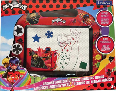 Dërrasë vizatimi magnetike Lexibook Miraculous, format A5, me vula magnetike, e kuqe