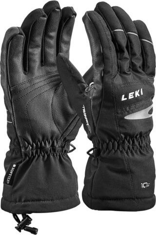 Doreza skish Leki Lantana 3D GORE TEX për gra, lëkurë, të zeza gri